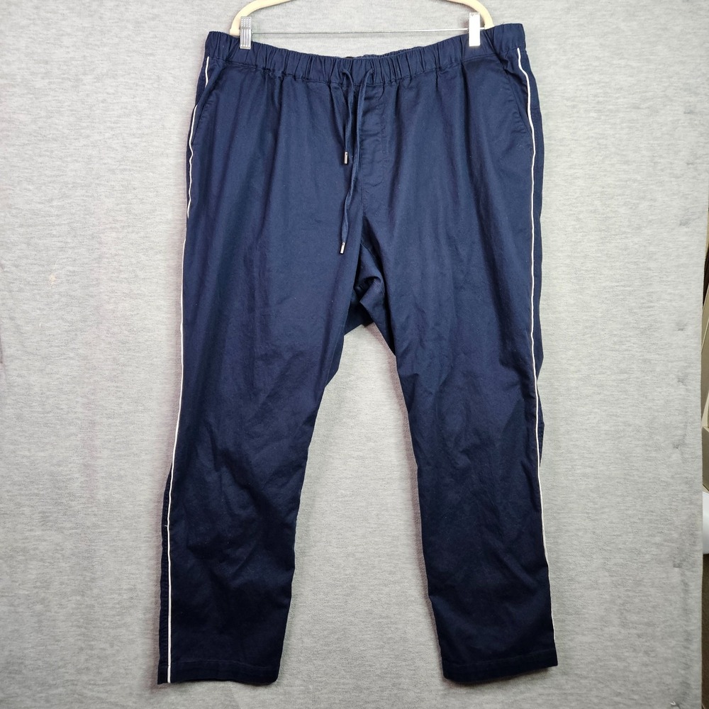 Wildfang Pants Women's Navy/White The Essential Piped Drawstring Pants Size 2X